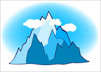 Illustration of Mountain on white