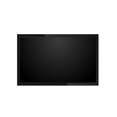 Realistic black LCD, monitor or TV. Front view. Vector