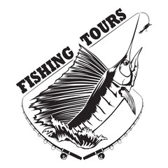 Fishing tours logo white