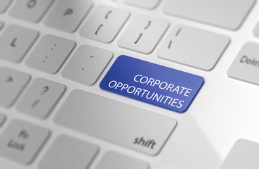 Blue Corporate Opportunities button on keyboard.