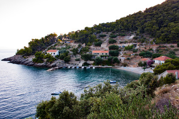 Beautiful sunset over croatian coastline