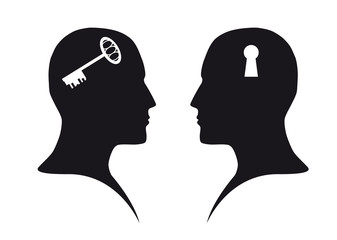 Сommunication between two people on white