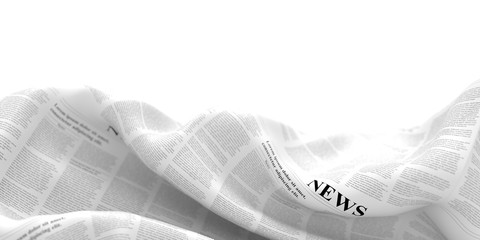 Abstract newspaper in a fluid shape, 3d rendering - obrazy, fototapety, plakaty