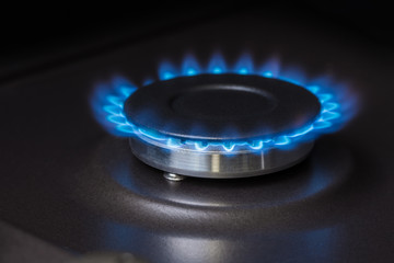 kitchen gas stove burning burner