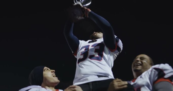 American Football Team Celebration after victory