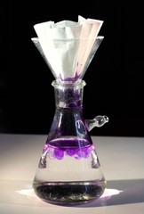Filter flask with funnel and filter paper