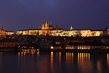 Fototapeta na wymiar Blick von der Karlsbrücke auf die Kleinseite in Prag