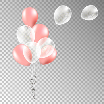Pink Balloons on a transparent background