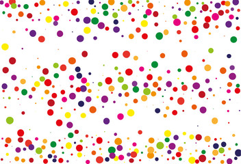 Obraz premium Festival pattern with color round glitter, confetti. Random, chaotic polka dot. 