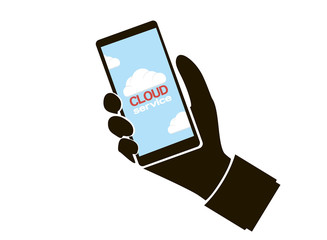 Icon of smartphone - cloud service