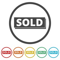 Sold sign, 6 Colors Included