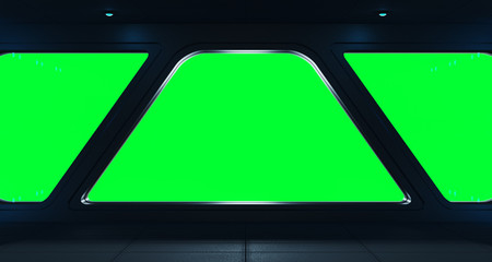 Spaceship futuristic interior with window view © sdecoret