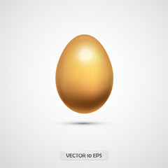 Golden egg. Isolated on white. Vector illustration.