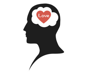 Love heart in human mind