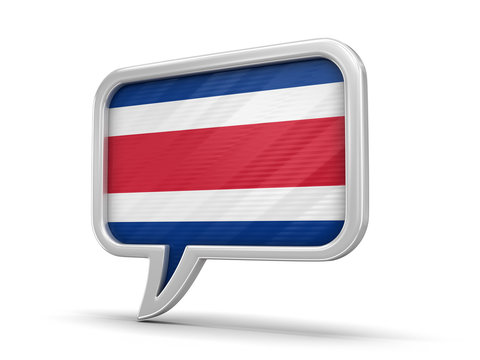 Speech bubble with Costa Rica flag. Image with clipping path