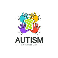 Autism awareness day logo design vector template