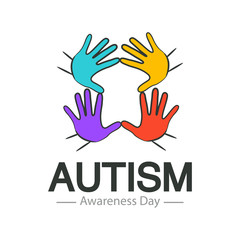 Autism awareness day logo design vector template