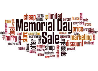Memorial day sale word cloud concept 4