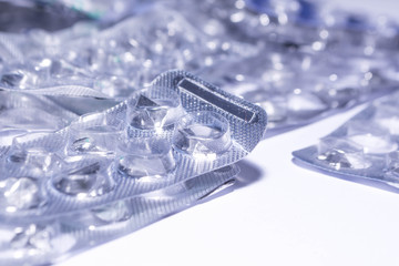 Empty packaging from tablets