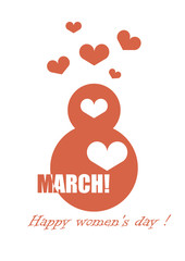 Greeting card template, flyers, congratulations on international women's day March 8, vector illustration