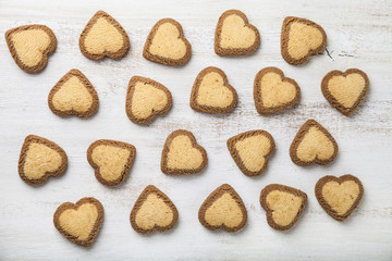 Heart-shaped cookies  for St. Valentine's Day.