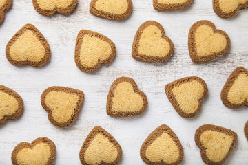 Heart-shaped cookies  for St. Valentine's Day.