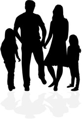 Vector silhouette of family.