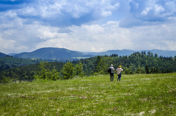 Fototapeta na wymiar summer hike in the Carpathian mountains