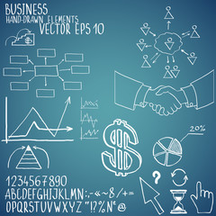 Business elements. Hand-drawn