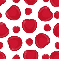 Seamless pattern with cherries isolated on white background. Vector illustration of berries.