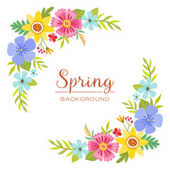 Colorful spring floral design corners
