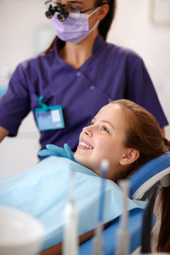 Little girl in dental clinic