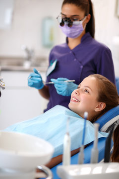 Girl on dental examination
