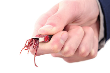 computer security breach due to worm attack from USB flash drive pc hacking