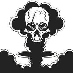 Atomic explosion vector clip art.