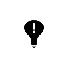 attention sign in bulb icon. flat design