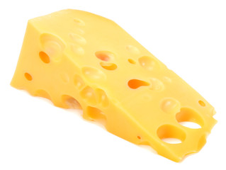 piece of cheese isolated on white background