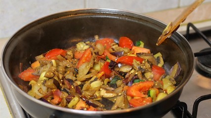 Preparing hot breakfast