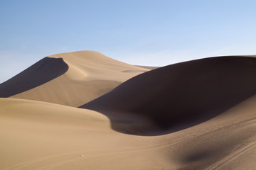 Fototapeta na wymiar Huacachina desert dunes in Peru