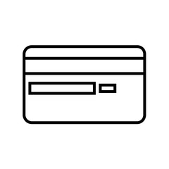 Bank card line icon. Credit or debit plastic card with magnetic stripe. Vector Illustration