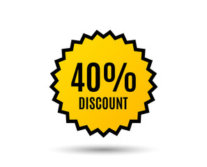 40% Discount. Sale offer price sign. Special offer symbol. Star button. Graphic design element. Vector
