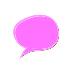Pink speech bubble icon. Bubble gum blot. Nail polish splash. Cartoon vector illustration. Abstract water shape for banner, sticker, badge, sale