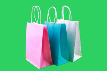 close up of colorful paper shopping bags