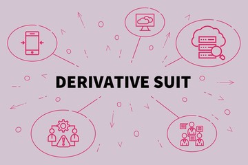 Fototapeta na wymiar Conceptual business illustration with the words derivative suit