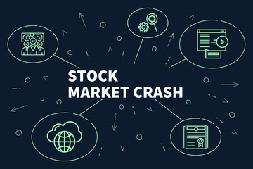 Conceptual business illustration with the words stock market crash