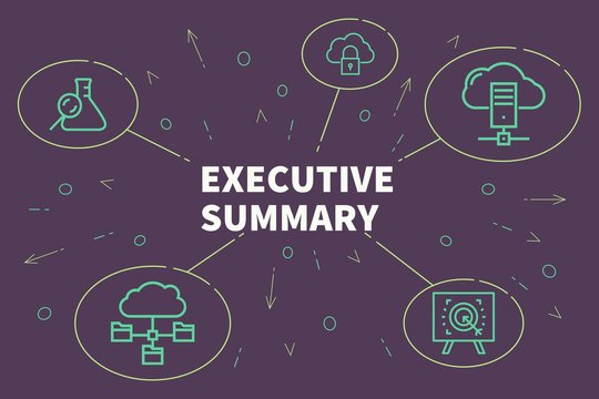 Conceptual business illustration with the words executive summary