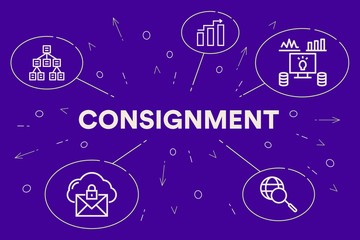 Conceptual business illustration with the words consignment