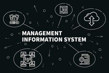 Conceptual business illustration with the words management information system