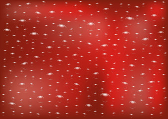 Vector illustration with rain drops on a blurred background.