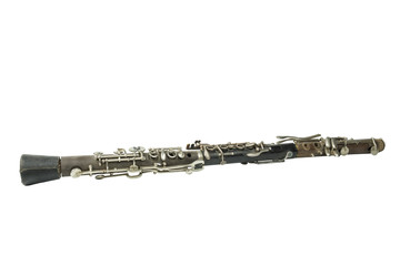 Used clarinet on white background
